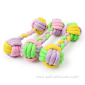 Candy Color Cotton Rope Barbells Chewing Dog Toy